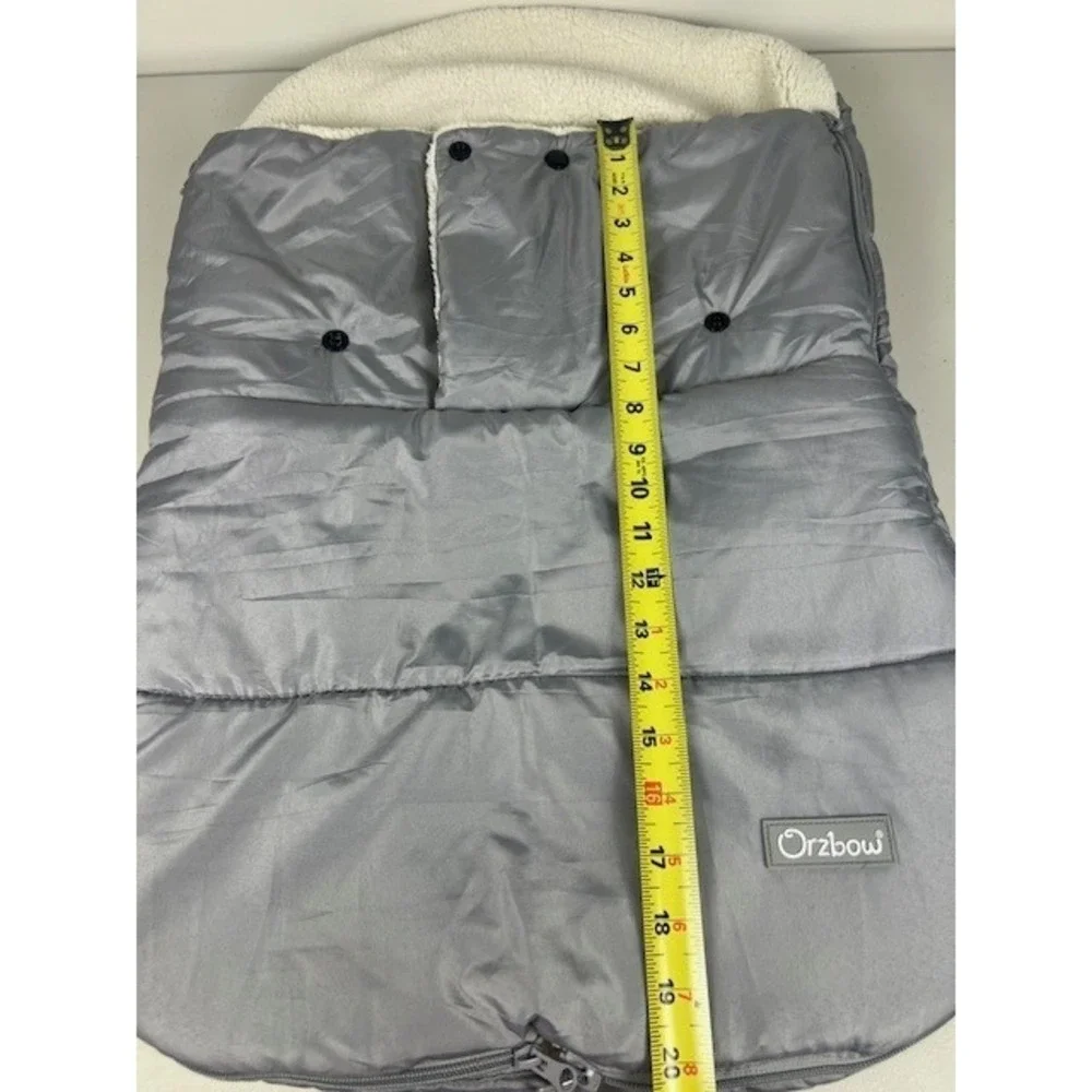 Orzbow Universal Stroller Footmuff Bunting Bag Grey‎ Sherpa Lined Winter Cover
